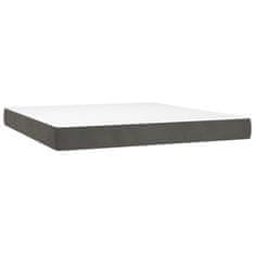 Vidaxl Posteľný rám boxspring s matracom tmavosivý 180x200 cm zamat