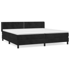 shumee Posteľný rám boxspring s matracom čierny 200x200 cm zamat