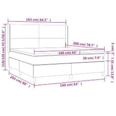 Petromila vidaXL Boxspring posteľ s matracom tmavosivá 160x200 cm látka