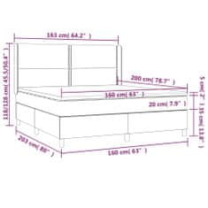Petromila vidaXL Boxspring posteľ s matracom tmavohnedá 160x200 cm látka