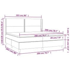 shumee Boxspring posteľ s matracom tmavosivá 200x200 cm látka