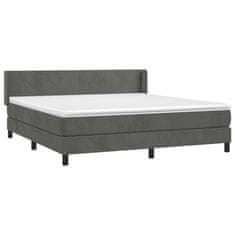 shumee Posteľný rám boxspring s matracom tmavosivý 160x200 cm zamat