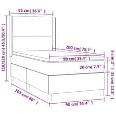 Petromila vidaXL Boxspring posteľ s matracom tmavosivá 90x200 cm látka