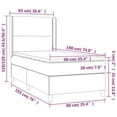 Petromila vidaXL Boxspring posteľ s matracom tmavohnedá 90x190 cm látka