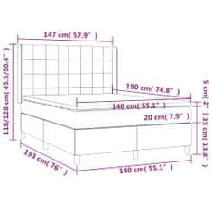 Petromila vidaXL Boxspring posteľ s matracom bledosivý 140x190 cm látka