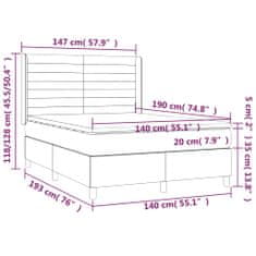 Petromila vidaXL Boxspring posteľ s matracom bledosivý 140x190 cm látka