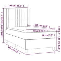 Petromila vidaXL Boxspring posteľ s matracom tmavohnedá 90x190 cm látka