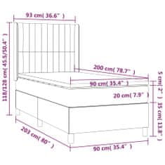 Petromila vidaXL Boxspring posteľ s matracom tmavosivá 90x200 cm látka