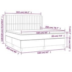 shumee Boxspring posteľ s matracom tmavosivá 160x200 cm látka