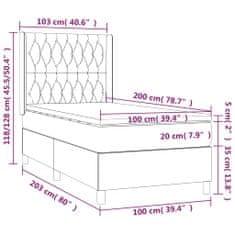 Petromila vidaXL Boxspring posteľ s matracom tmavosivá 100x200 cm látka