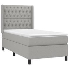 shumee Boxspring posteľ s matracom bledosivý 100x200 cm látka