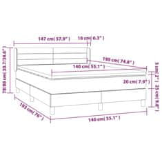 Petromila vidaXL Boxspring posteľ s matracom modrý 140x190 cm látka