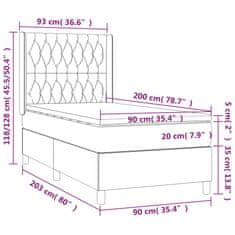 Petromila vidaXL Boxspring posteľ s matracom tmavosivá 90x200 cm látka