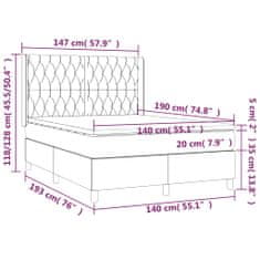 Petromila vidaXL Boxspring posteľ s matracom čierny 140x190 cm látka