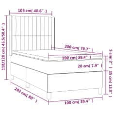 Petromila vidaXL Boxspring posteľ s matracom tmavosivá 100x200 cm látka