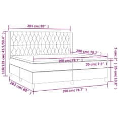 shumee Boxspring posteľ s matracom tmavosivá 200x200 cm látka