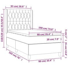 Petromila vidaXL Boxspring posteľ s matracom tmavohnedá 90x190 cm látka