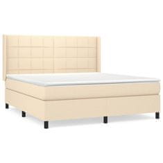 shumee Posteľný rám boxspring s matracom krémový 160x200 cm látka