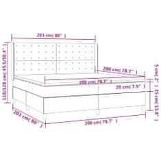 shumee Boxspring posteľ s matracom čierna 200x200 cm látka