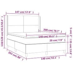 Petromila vidaXL Boxspring posteľ s matracom bledosivá 140x200 cm látka