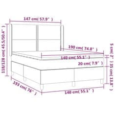 Petromila vidaXL Boxspring posteľ s matracom tmavosivá 140x190 cm látka