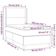 Petromila vidaXL Boxspring posteľ s matracom tmavohnedá 90x190 cm látka