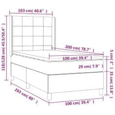 Petromila vidaXL Boxspring posteľ s matracom tmavosivá 100x200 cm látka