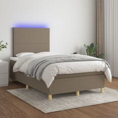 Petromila vidaXL Boxspring posteľ s matracom a LED sivohnedá 120x190 cm látka