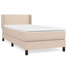 shumee Boxspring posteľ s matracom kapučínová 100x200 cm umelá koža