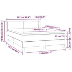 Petromila vidaXL Boxspring posteľ s matracom tmavohnedá 140x200 cm látka