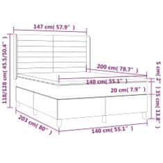 shumee Boxspring posteľ s matracom tmavosivá 140x200 cm látka