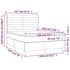 Petromila vidaXL Boxspring posteľ s matracom sivohnedý 140x190 cm látka