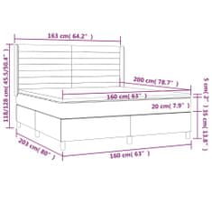 shumee Boxspring posteľ s matracom tmavosivá 160x200 cm látka