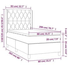 shumee Posteľný rám boxsping s matracom modrý 80x200 cm látka