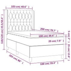 Petromila vidaXL Boxspring posteľ s matracom čierna 100x200 cm látka