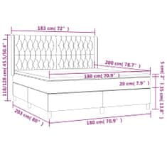 Petromila vidaXL Boxspring posteľ s matracom bledosivá 180x200 cm látka