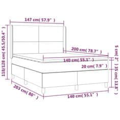 Petromila vidaXL Boxspring posteľ s matracom tmavohnedá 140x200 cm látka