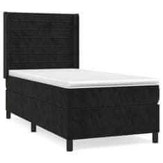 shumee Posteľný rám boxspring s matracom čierny 100x200 cm zamat