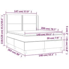 Petromila vidaXL Boxspring posteľ s matracom tmavosivá 140x200 cm látka