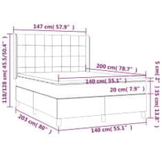 Petromila vidaXL Boxspring posteľ s matracom bledosivá 140x200 cm látka