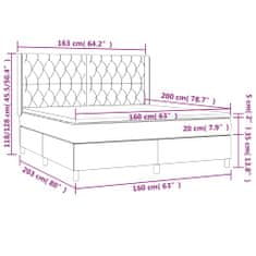 shumee Boxspring posteľ s matracom tmavosivá 160x200 cm látka