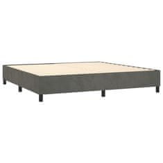 shumee Posteľný rám boxspring s matracom tmavosivý 200x200 cm zamat