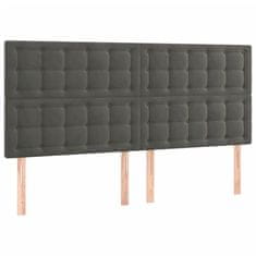 shumee Posteľný rám boxspring s matracom tmavosivý 200x200 cm zamat