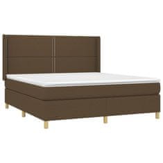 shumee Boxspring posteľ s matracom tmavohnedá 160x200 cm látka