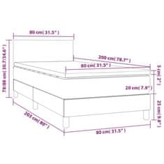 Petromila vidaXL Boxspring posteľ s matracom a LED biela 80x200 cm umelá koža