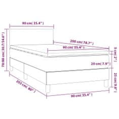 shumee Boxspring posteľ s matracom kapučínová 90x200 cm umelá koža