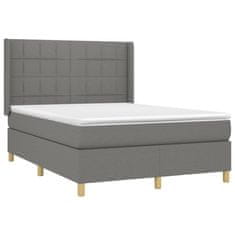 Petromila vidaXL Boxspring posteľ s matracom tmavosivá 140x190 cm látka