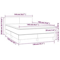 Petromila vidaXL Boxspring posteľ s matracom bledosivý 140x190 cm látka