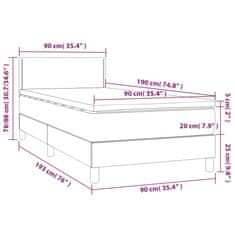 Petromila vidaXL Boxspring posteľ s matracom tmavohnedá 90x190 cm látka