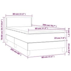 Petromila vidaXL Boxspring posteľ s matracom a LED čierna 80x200 cm umelá koža